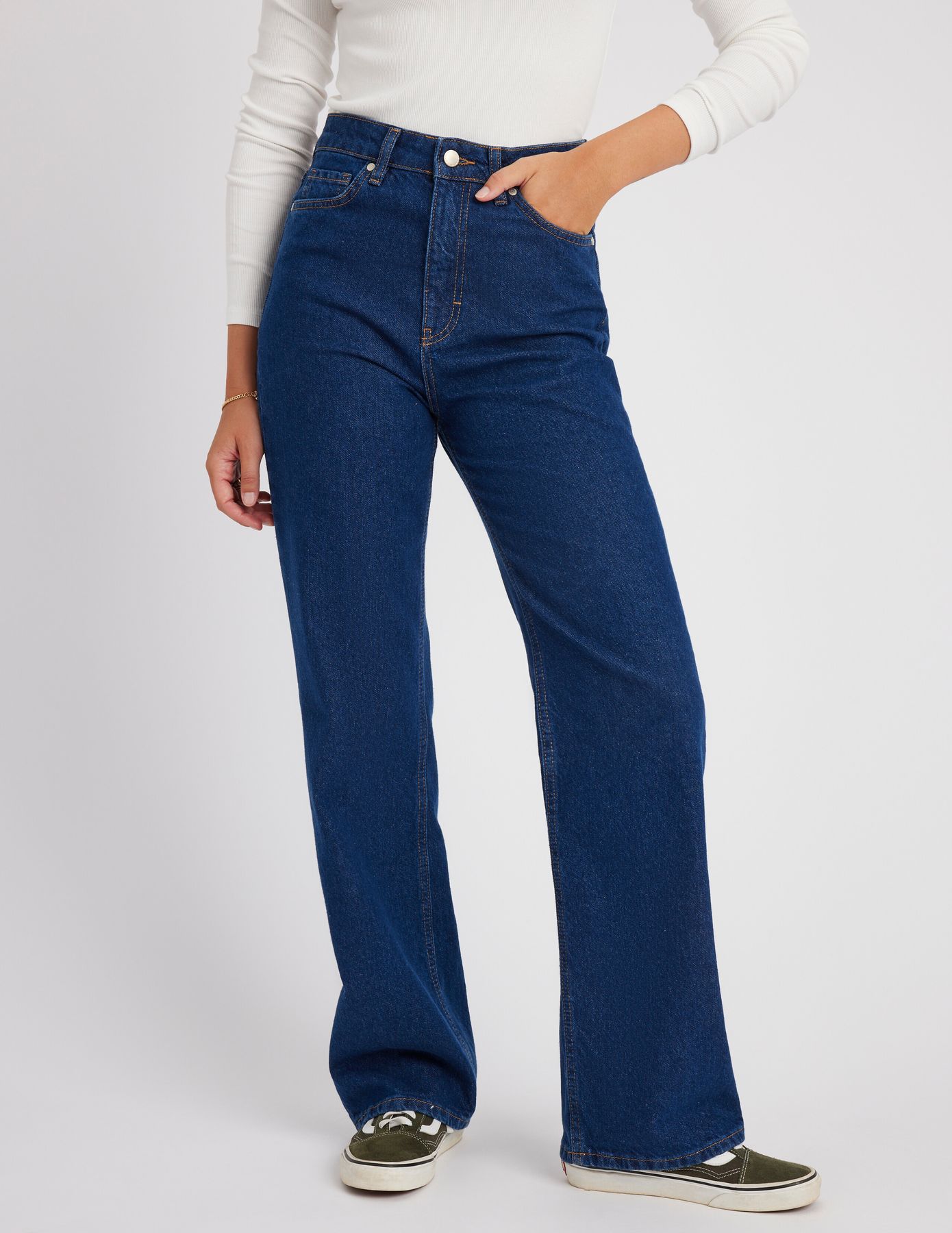 Jean straight taille haute