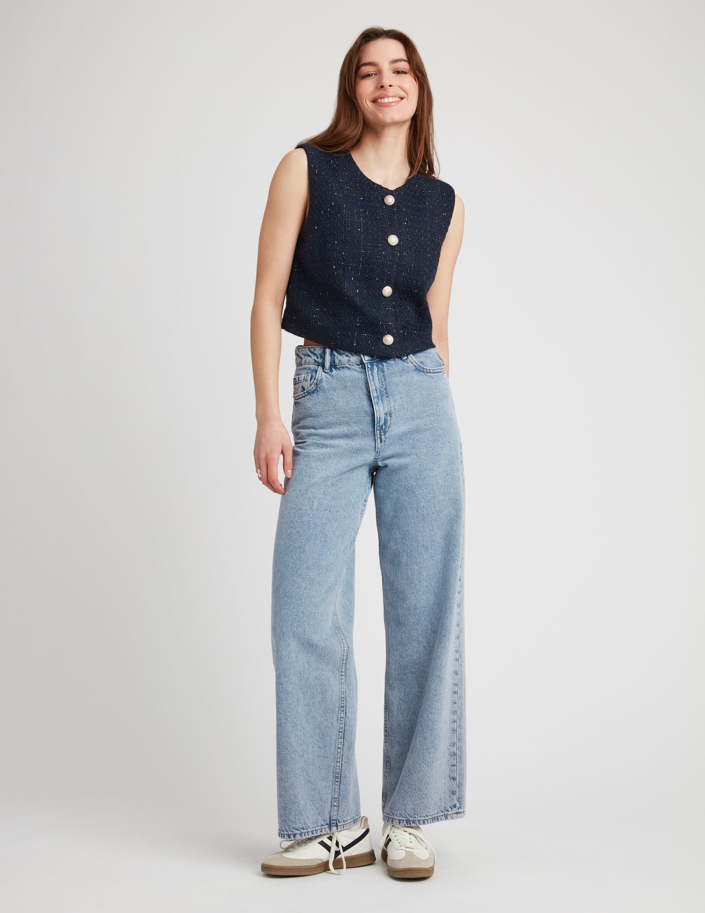 Gilet sans manches en tweed