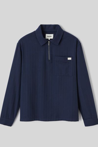 Chemise enfil&eacute;e zipp&eacute;e manches longues