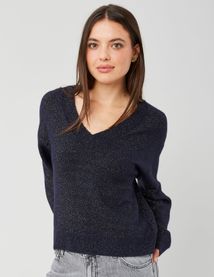 Pull col V pailleté