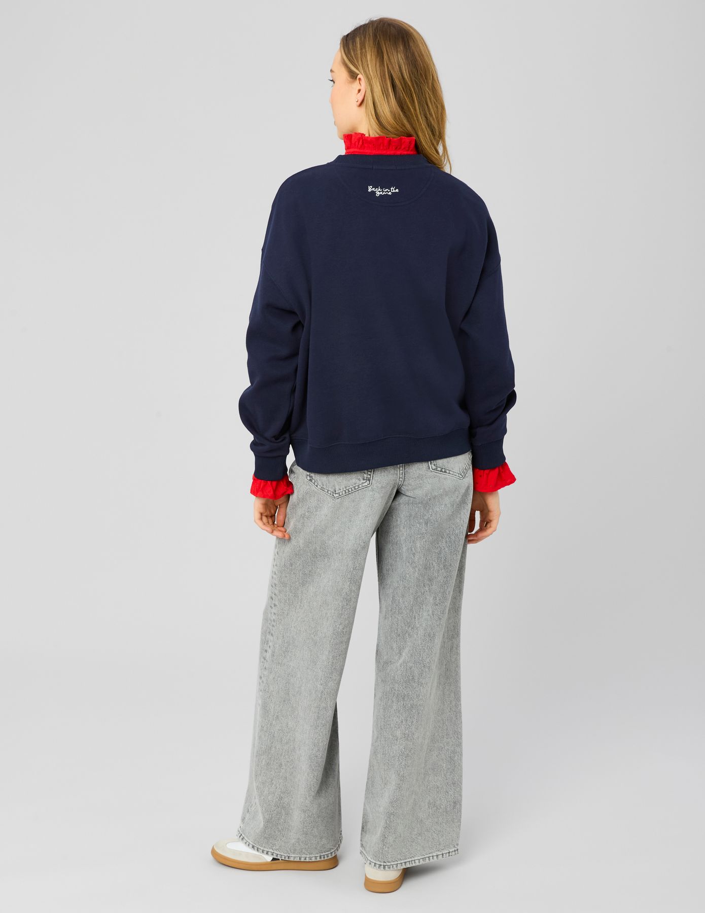 Sweat col rond brod&eacute;