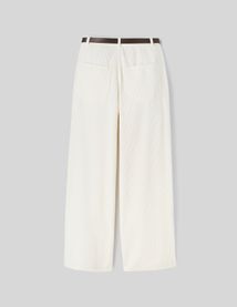 Pantalon velours wide leg &agrave; pinces