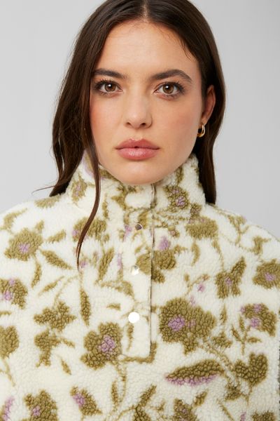 Sweat sherpa imprimé fleuri