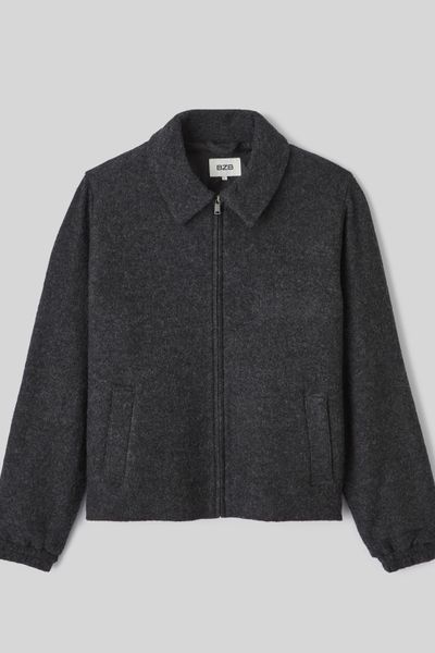Blouson zippé en laine
