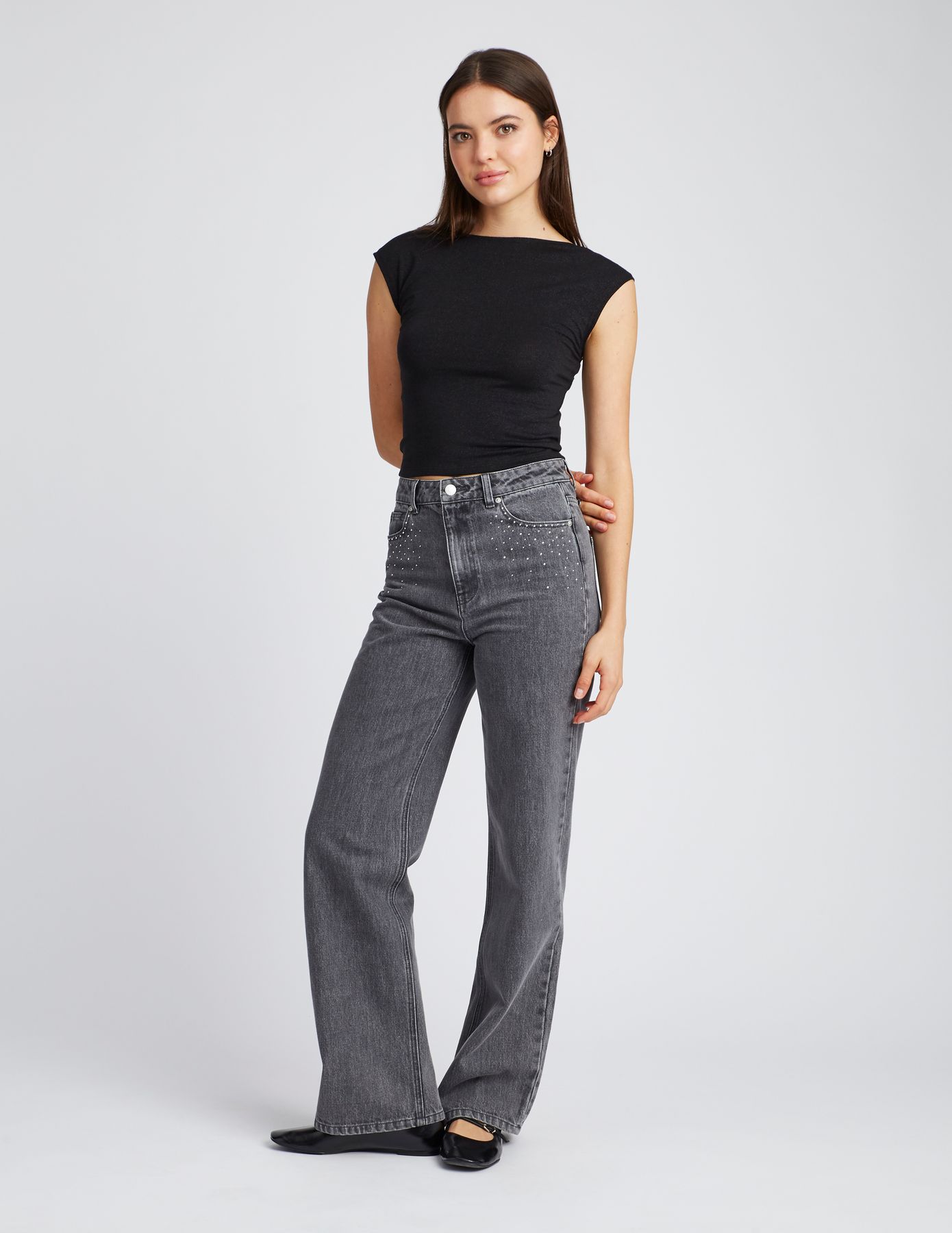 T-shirt dos nu paillet&eacute;