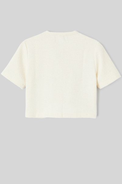 Top boutonné en tweed