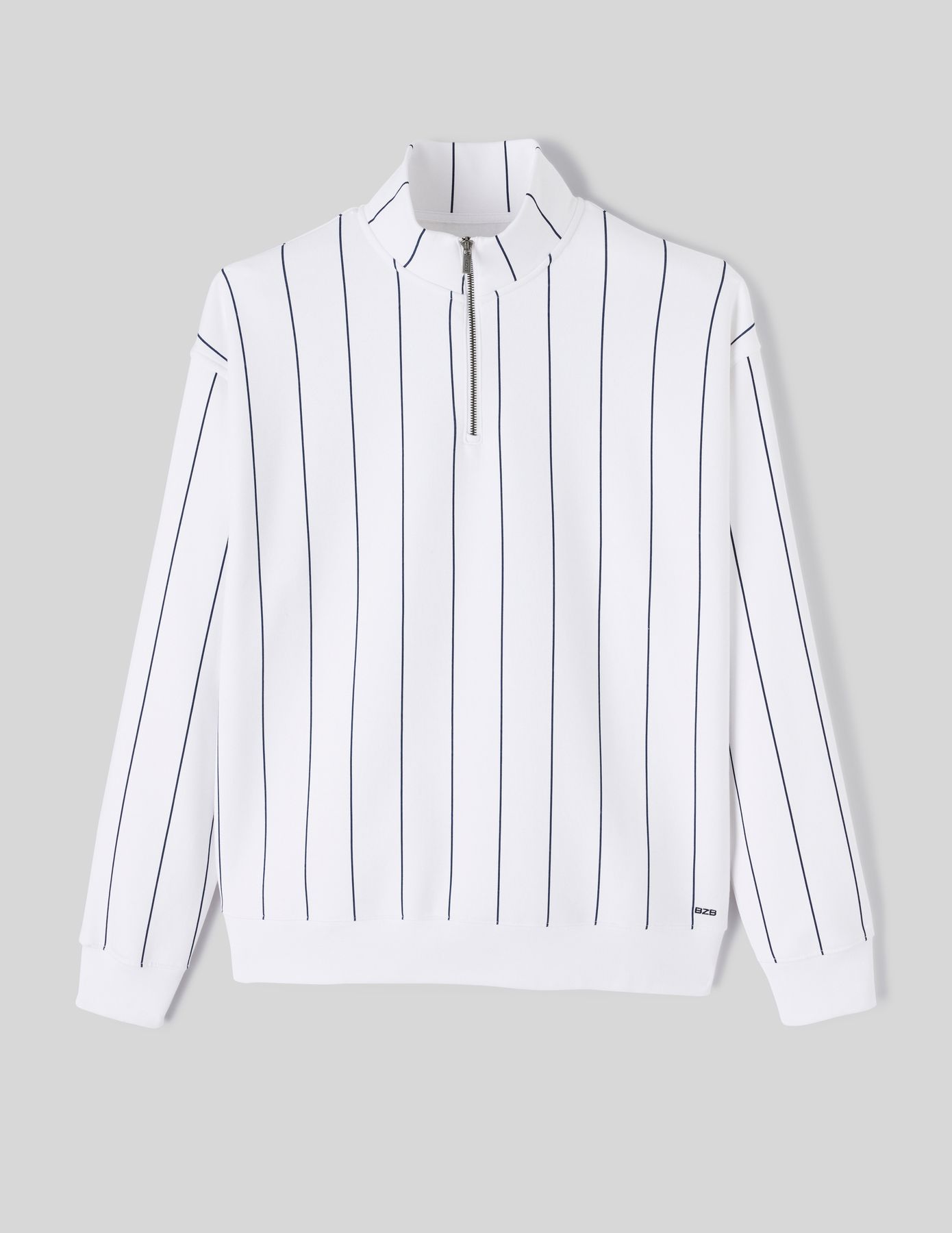 Sweat col montant rayures