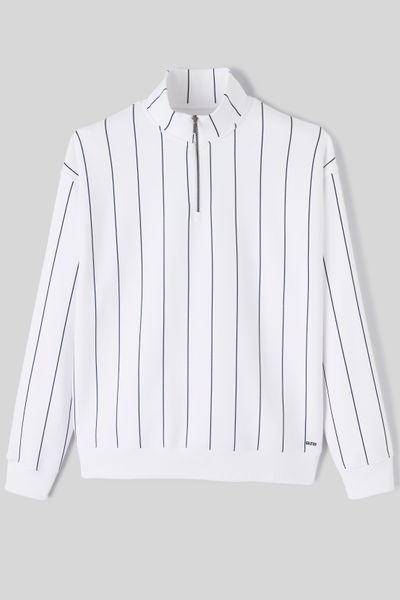 Sweat col montant rayures