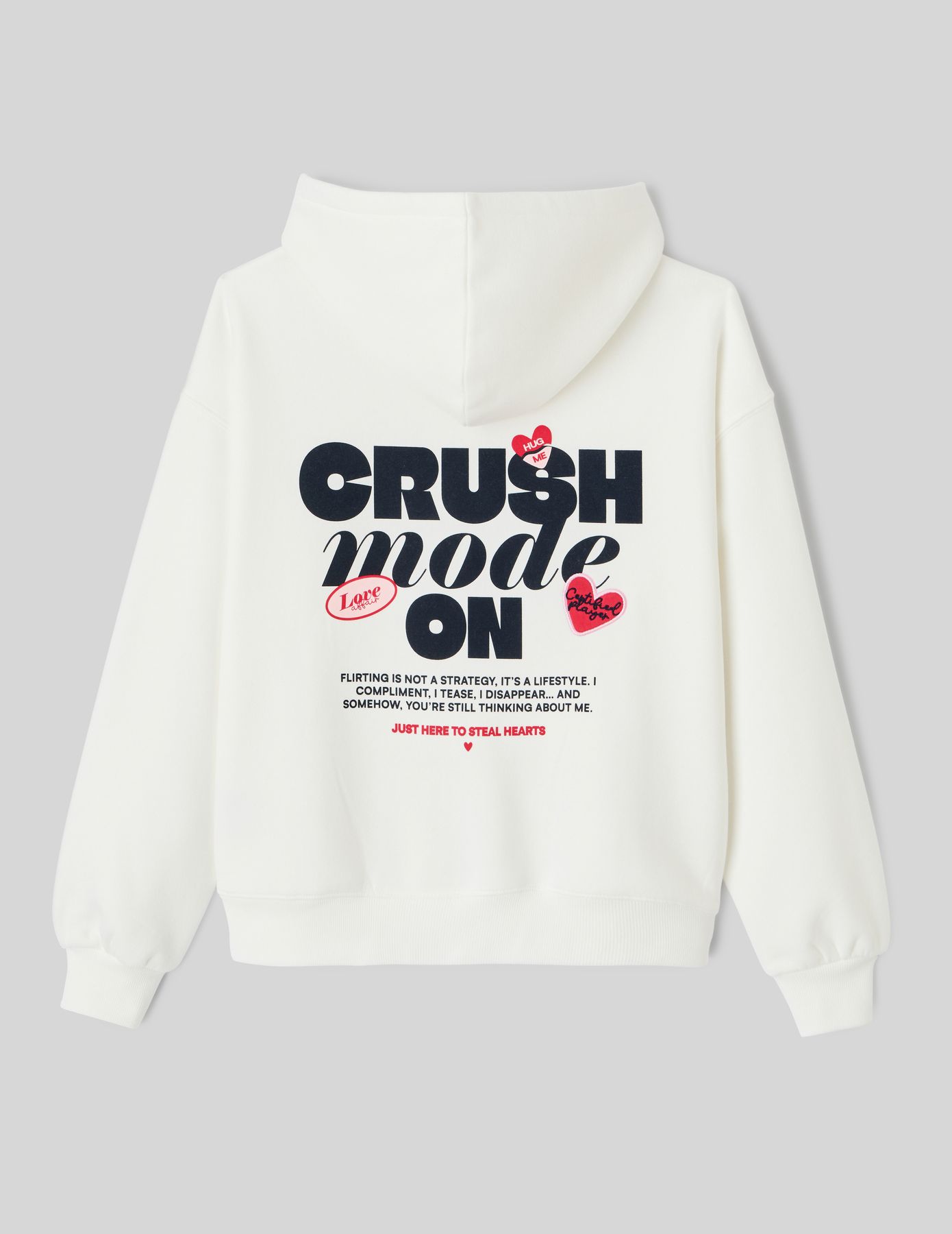 Sweat col capuche imprimé devant / dos