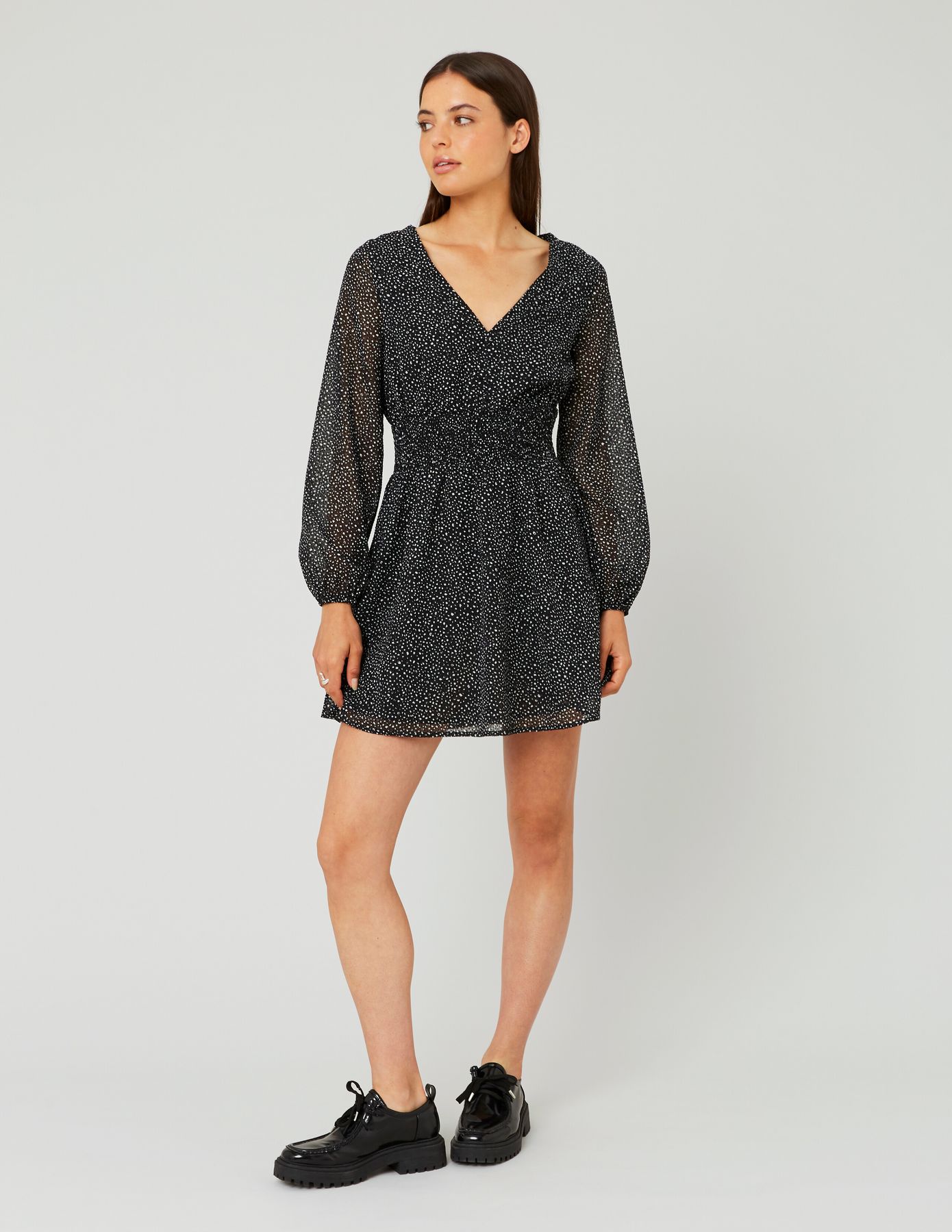 Robe courte à pois