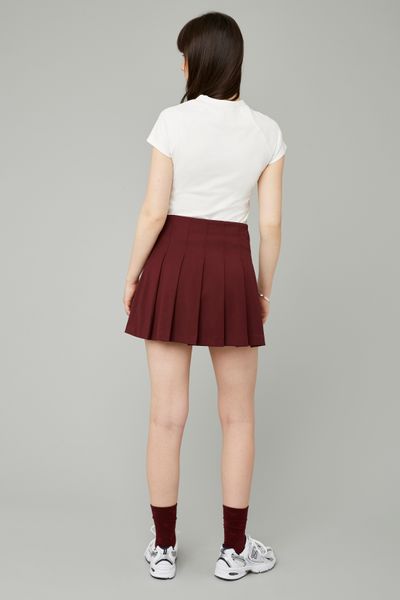 Jupe courte plissée en polyester recyclé