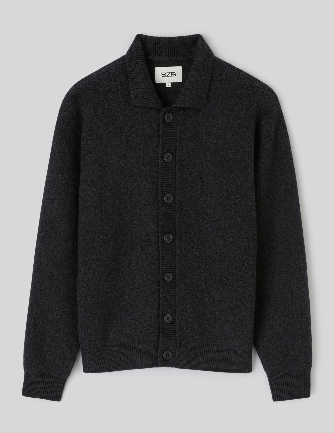 Cardigan boutonn&eacute; col polo