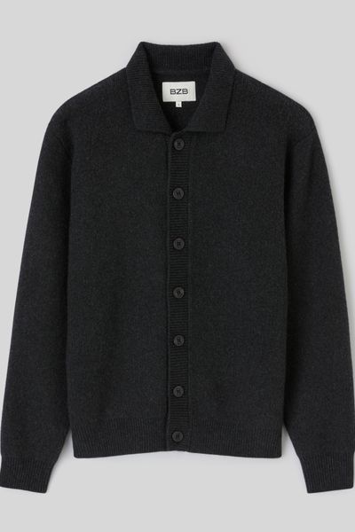 Cardigan boutonn&eacute; col polo