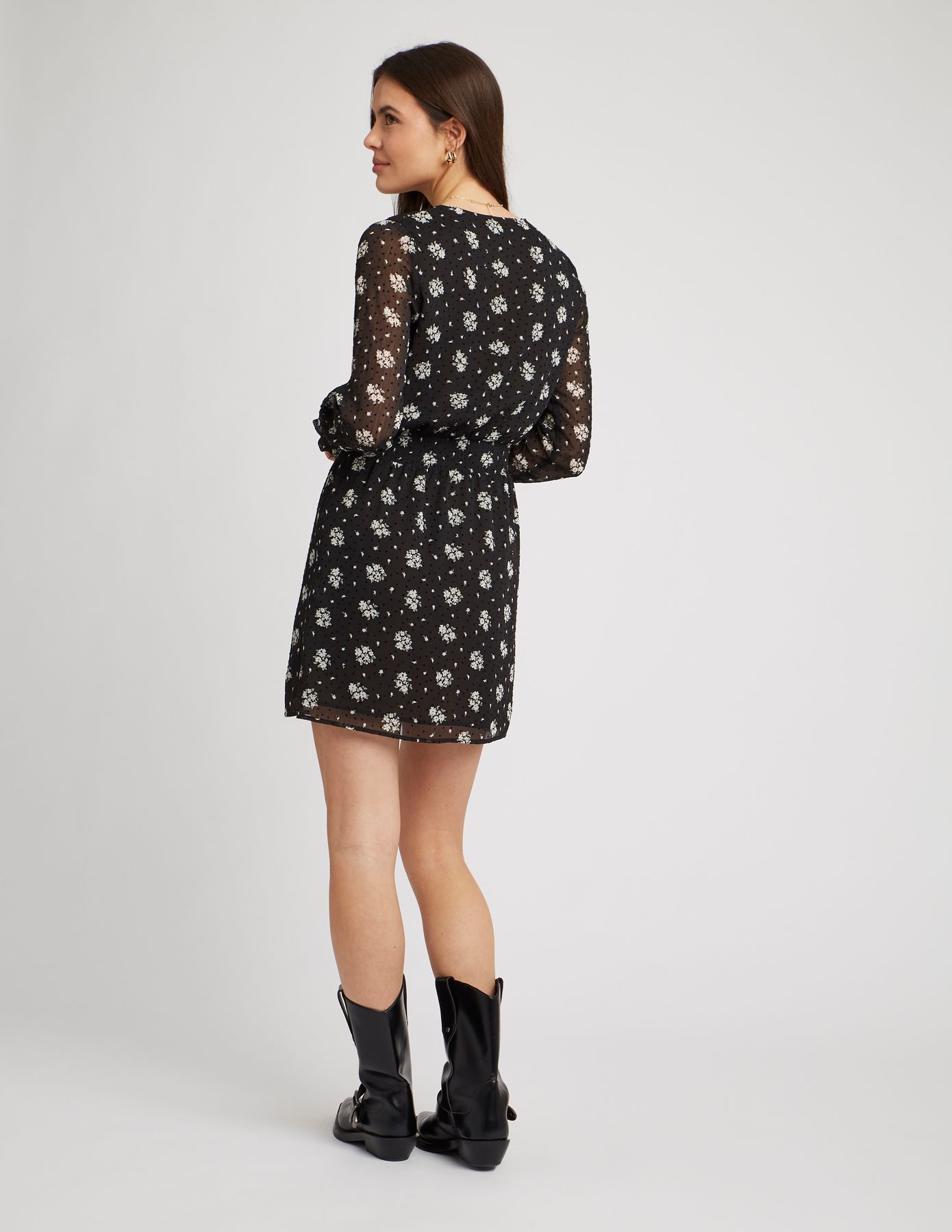 Robe en voile imprimée polyester recyclé