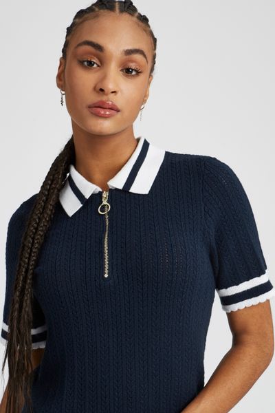 Polo en maille bicolore