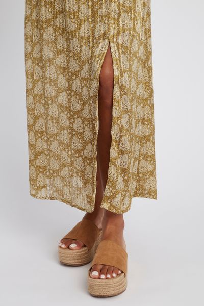 Robe longue imprimée en polyester recyclé