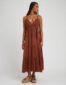 Robe fluide longue à étages