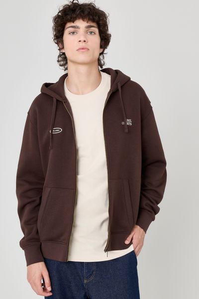 Sweat zipp&eacute; imprim&eacute; devant/dos