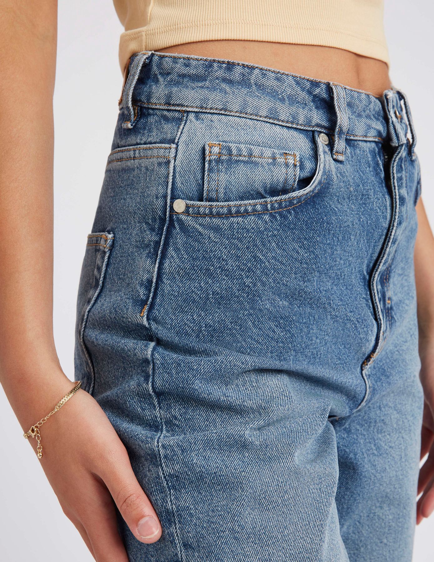 Jean straight taille haute