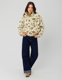 Sweat sherpa imprimé fleuri