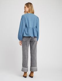 Chemise en denim à nœuds