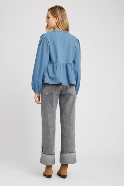 Chemise en denim à nœuds