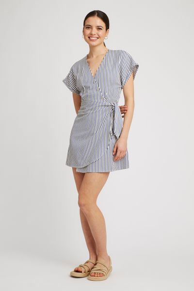 Robe courte rayée
