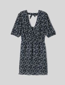 Robe courte plissée imprimée