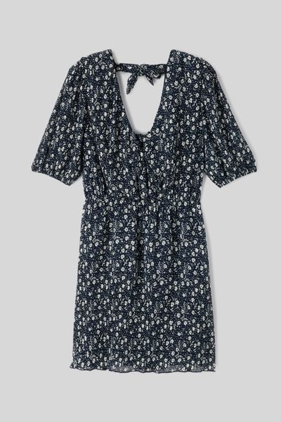 Robe courte plissée imprimée