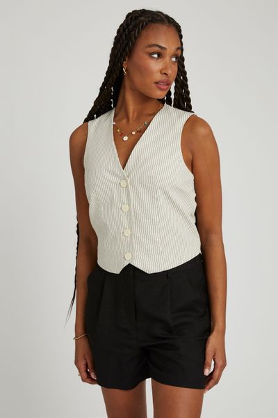 Gilet de costume rayé