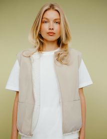 Gilet r&eacute;versible sans manches sherpa