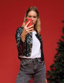 Veste courte sequins