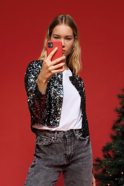 Veste courte sequins