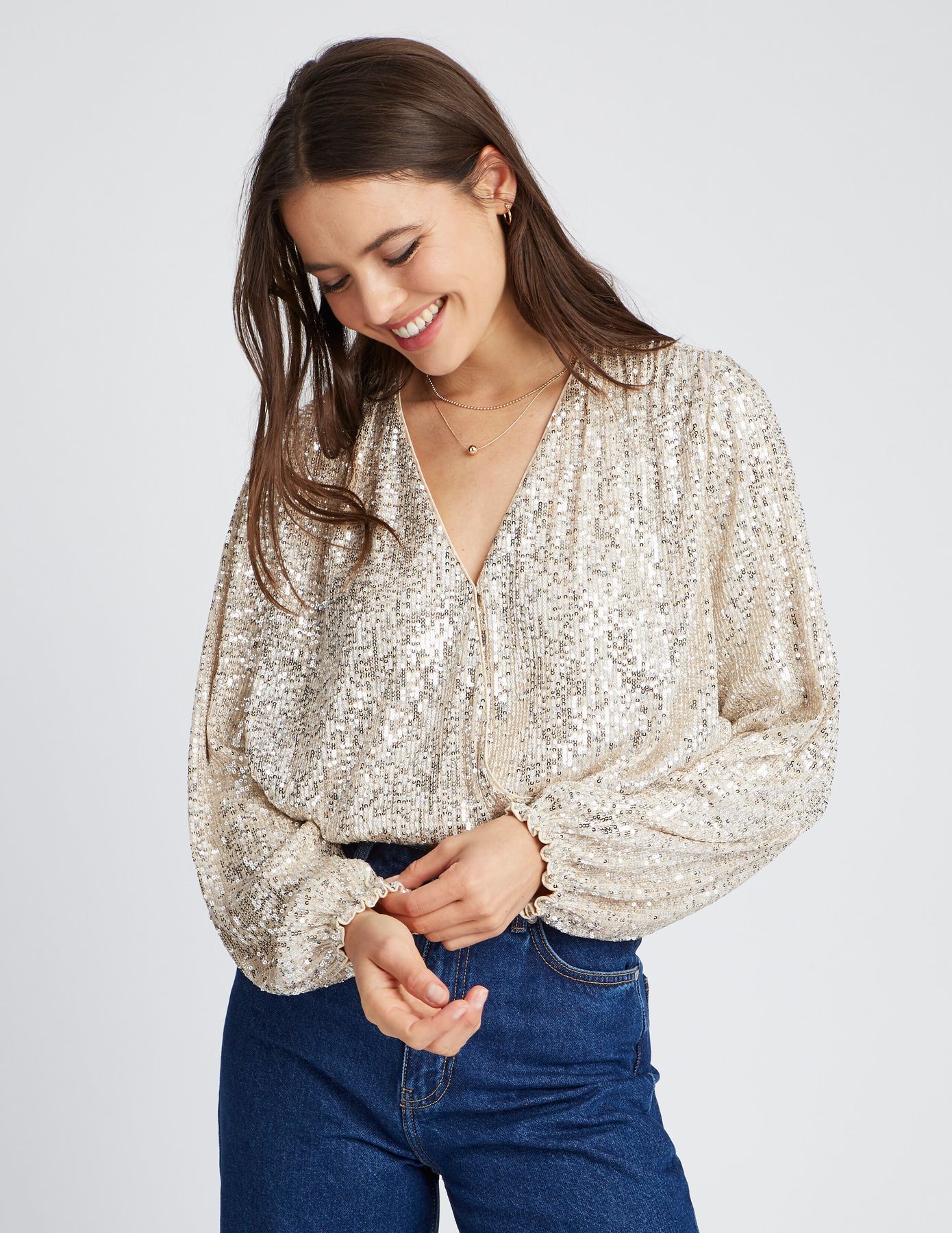 Blouse &agrave; sequins