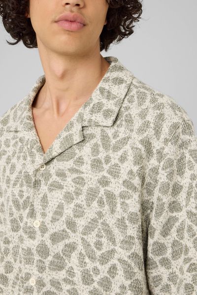 Chemise manches courtes maille jacquard