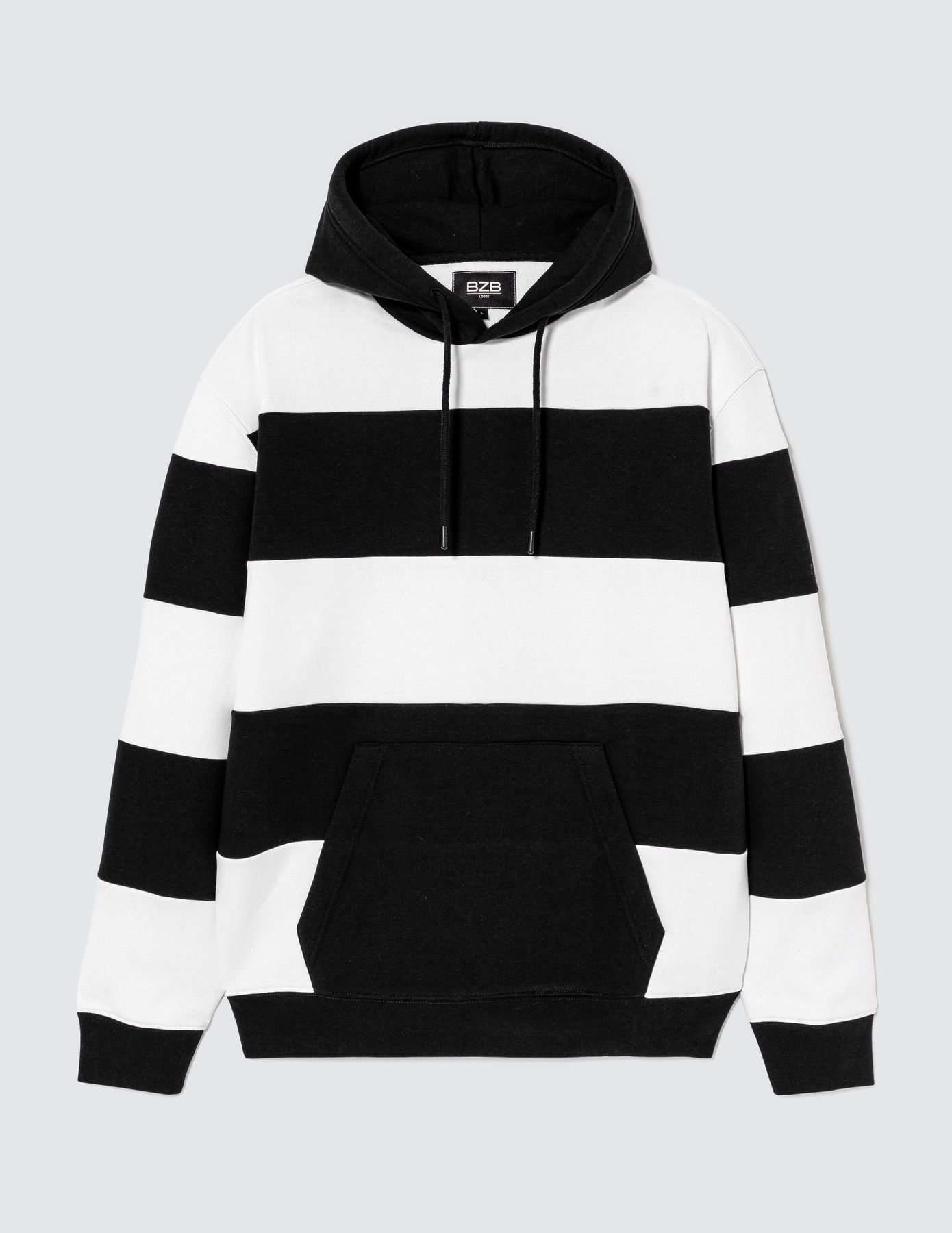 Sweat &agrave; capuche macro rayures