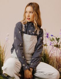 Chemise &agrave; carreaux brod&eacute;e