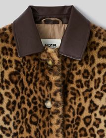 Veste duveteuse imprim&eacute;e l&eacute;opard