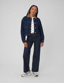 Veste en jean col velours
