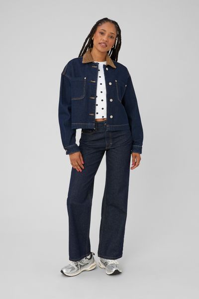 Veste en jean col velours