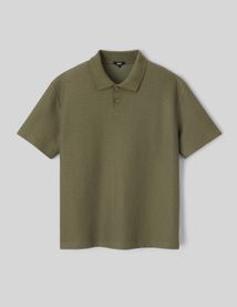 Polo maille gauffrée