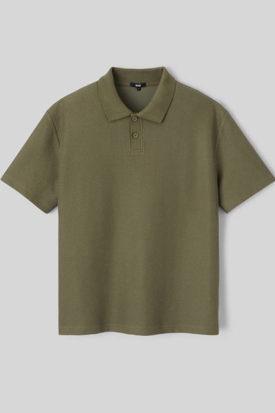 Polo maille gauffrée