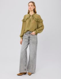 Blouse en voile imprim&eacute;e