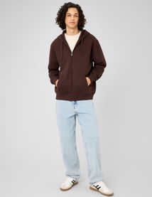 Sweat zipp&eacute; &agrave; capuche