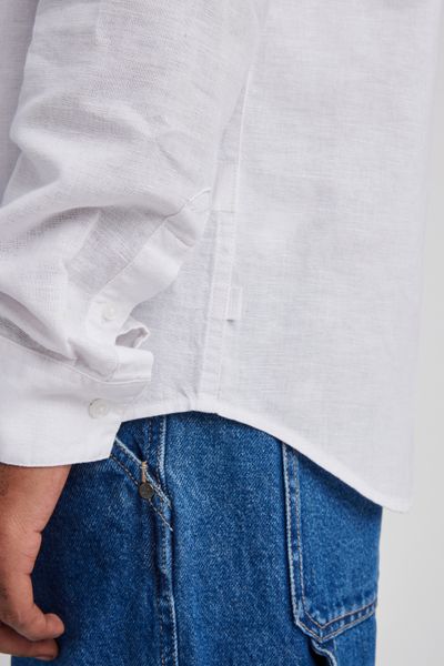 Chemise coton lin unie