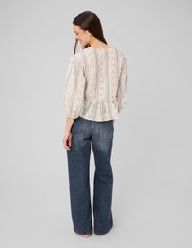 Blouse imprim&eacute;e &agrave; nouer