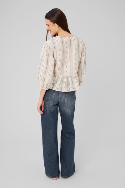 Blouse imprim&eacute;e &agrave; nouer