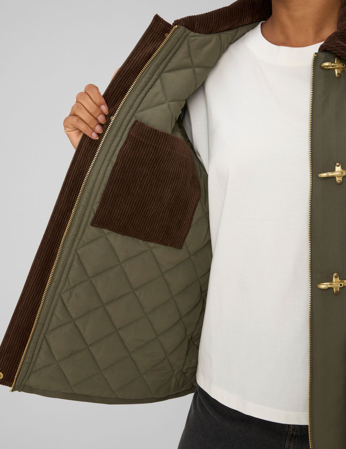 Veste avec col velours cotel&eacute;