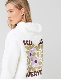Sweat col capuche imprimé