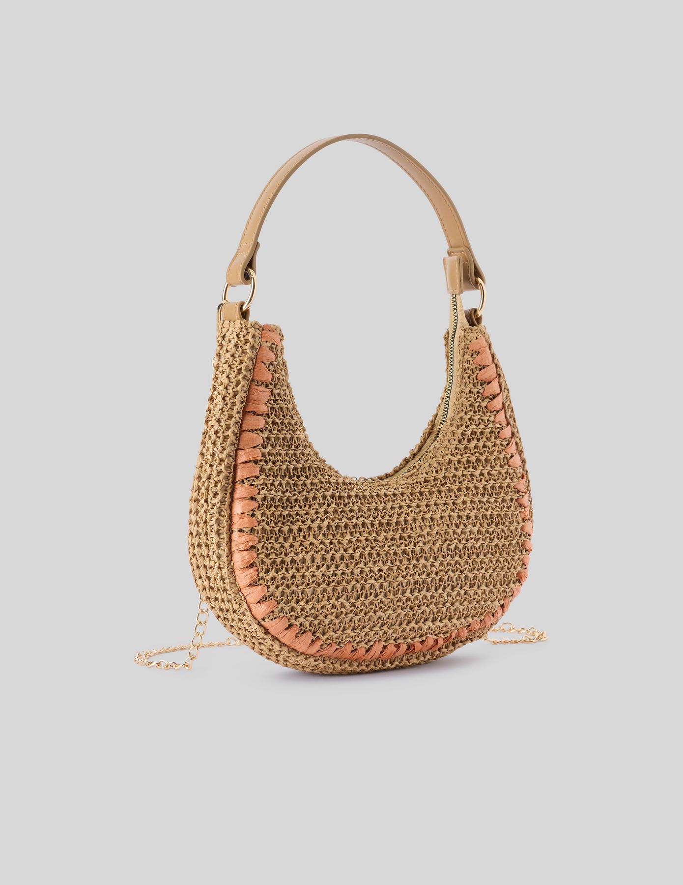 Sac demi-lune en paille